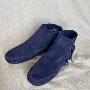 Minnetonka Suede Hardsole Moccasins Booties